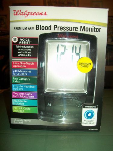 Walgreens Premium Arm Blood Pressure Monitor Standard &amp; Large Cuffs Voice Assist