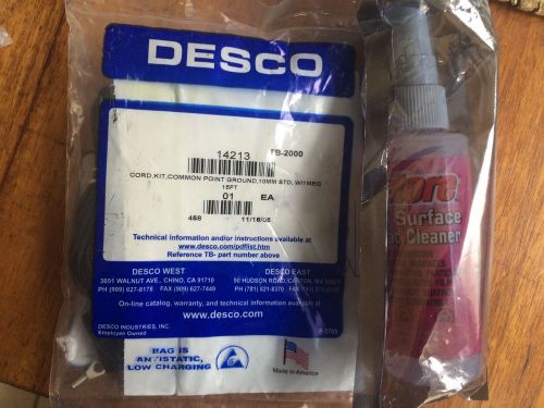 2 -desco anti-static cord set 14213, 2 - reztore esd cleaner, universal snap kit for sale