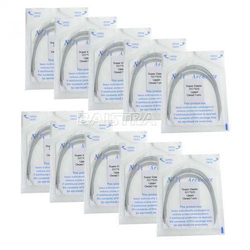 10Packs Orthodontic Super Elastic Niti Rectangular ovoid Arch Wire 17*25 Upper