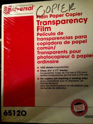 Universal Plain Paper Copier Transparency Film 65120 8.5&#034; x11&#034; x 100 sheets