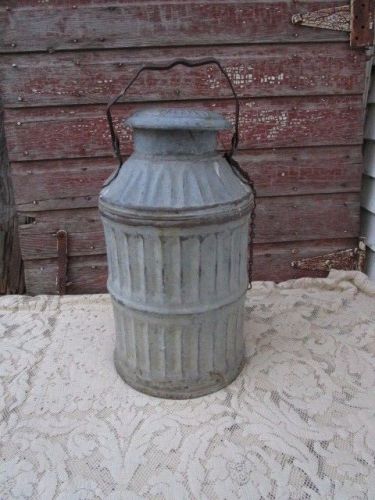 Antique Milk Can 5 Gallon Jug Galvanized Steel Primitive Decor piece  petroleum