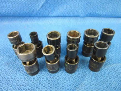 10 ARMSTRONG IMPACT GUN JOINT SOCKET 3/8&#034; DRIVE 3/4 11/16 5/8 9/16 1/2 7/16 3/8