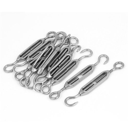 M4 4mm Thread Adjustable Stainless Steel Eye Hook Turnbuckle 10pcs