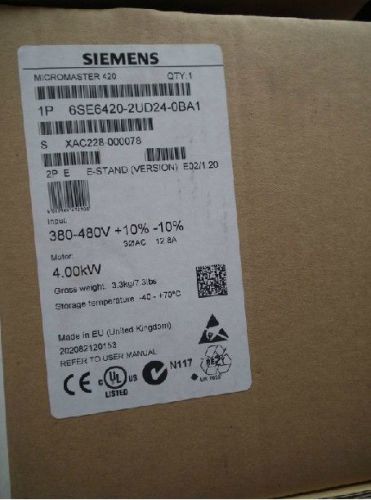 New in box Siemens 6SE6420-2UD24-0BA1 NIB (6SE64204UD230BA1)