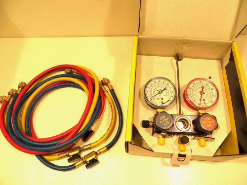 NOS~CPS PRO-SET 2 VALVE MANIFOLD GAUGE SET~VIPER 745218~R12 MFLD 72&#034; BVHO