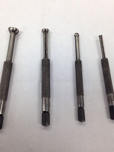 STARRETT No.831-A,B,C,and D Gage Set,4 Pc,Half Ball, Used