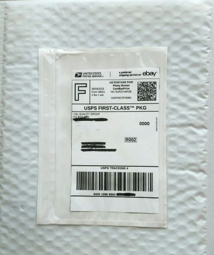 200 clear packing list/postage shipping label envelopes 7.5x5.5 self adhesive* for sale