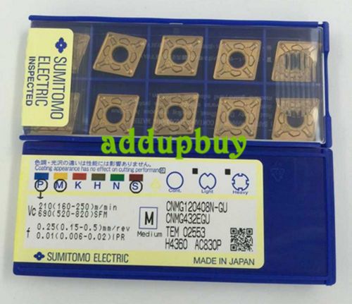 10PCS/BOX SUMITOMO  Carbide Inserts CNMG120408N-GU AC830P  NEW In Box