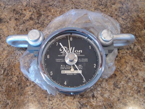 Dillon Dynamometer 7500 Ib Scale Capacity 50lb Divisions w/ Case Black Face