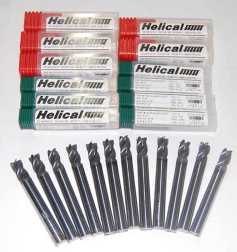 12 pc. helical 5/16&#034;x 1/2&#034; vari. pitch high perf. carbide end mills w/c.r-sst,ti for sale