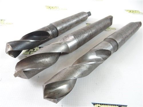 LOT OF 3 HSS HEAVY DUTY 4MT TWIST DRILLS 1-5/32&#034; TO 1-9/32&#034; BUTTERFIELD &amp; MORSE