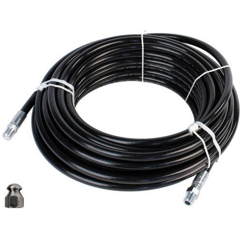 Sewer jetter kit 1/4&#034; npt x 200&#039; hose &amp; 12.0 orifice button nose nozzle 4000 psi for sale