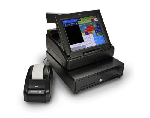 New royal electronic ts1200mw 12&#034;touch screen pos cash register system w printer for sale