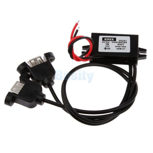 Duble usb port output dc-dc converter module 12v to 5v power adapter for car for sale