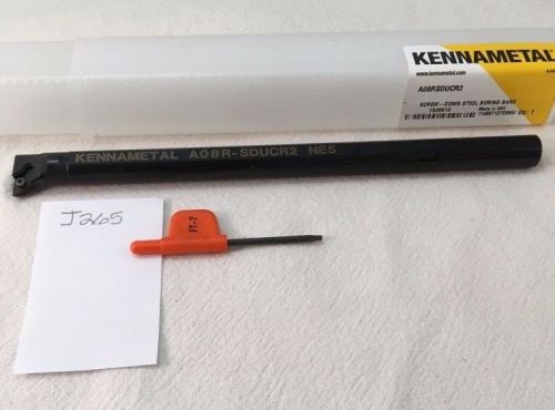 1 NEW 1/2&#034; KENNAMETAL BORING BAR A08R-SDUCR-2 TAKES CARBIDE INSERTS W/ COOL J265