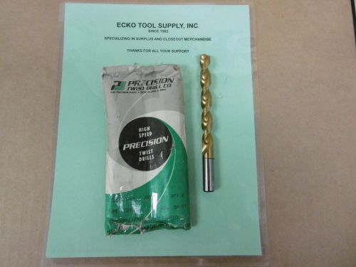 JOBBERS LENGTH  DRILL PARABOLIC 31/64&#034;DIAM TIN COATED PRECISION TWIST USA $11.50