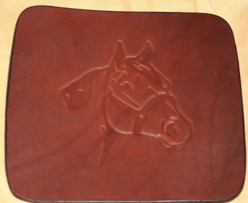 Quarter Horse Head Mouse Pad Jays Custom Full Grain Dark Brown Leather Mousepad