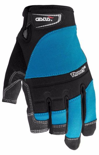 Cestus Blue Three5 Framers Framing Fishing Fingerless Tactical Gloves XL