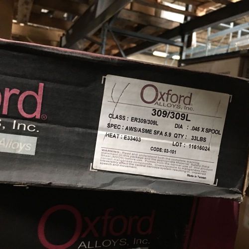 Oxford Alloys 309/309L Stainless Steel .045&#034; 33lbs spool Mig Wire NEW!!