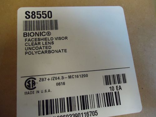 Case of 10 UVEX BY HONEYWELL S8550 Faceshield Repl Visor, Clr, 9-1/2x14-1/4in