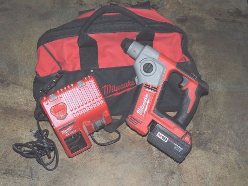 MILWAUKEE 2612-20 M18 CORDLESS 18V 5/8&#034; ROTARY HAMMER DRILL SDS W/ BATTERY &amp; BAG