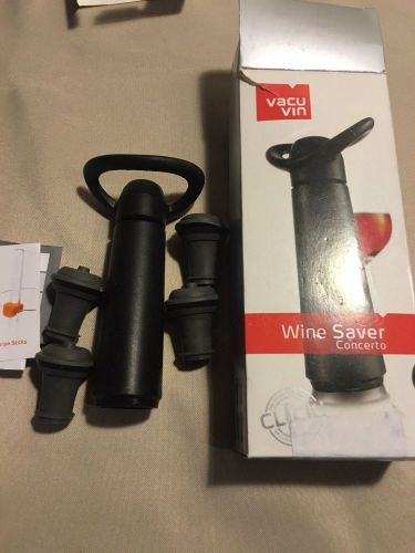 Vacu Vin Wine Saver Concerto Pump with 4 x Vacuum Bottle Stoppers