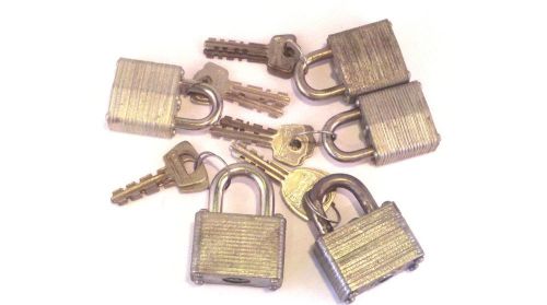 Lot of 5 master padlocks locks with 2 keys for each lock for sale