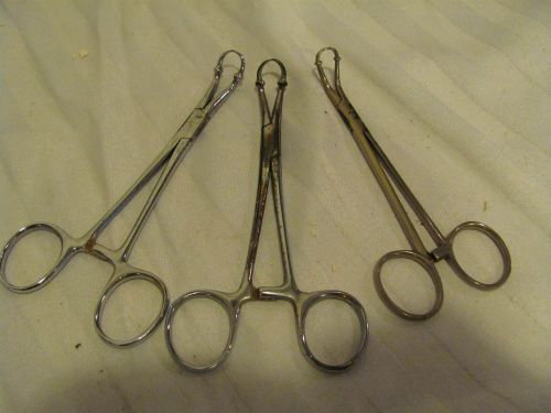 dental tools, 3 rounded piercing forceps?