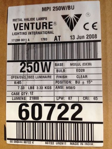 VENTURE MPI 250W/BU - 60722 250W METAL HALIDE BULBS