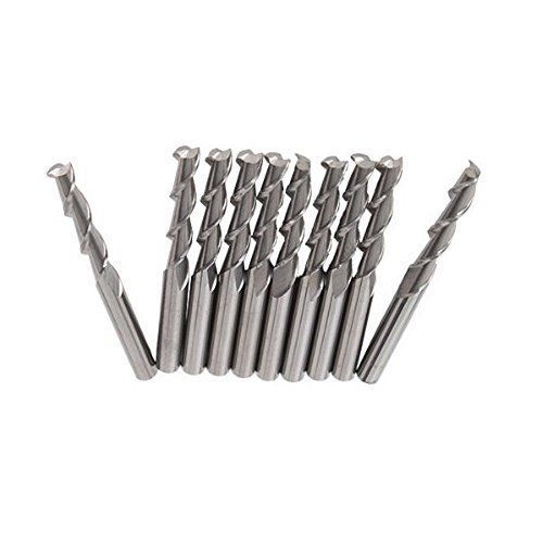 Emy 10pcs 1/8 inch 3.175mm carbide flat nose 17mm end mill cnc router bits flute for sale