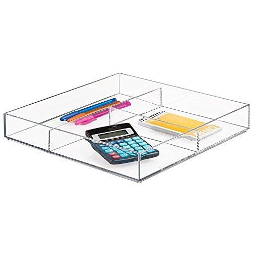 MetroDecor mDesign Desk Drawer Organizer 12&#034; x 12&#034; x 2&#034;, Clear