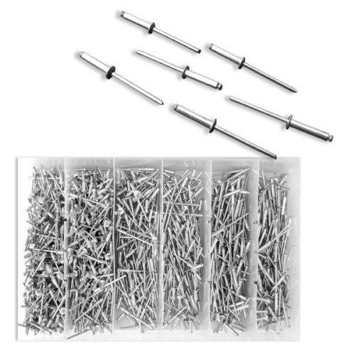 Pop Rivet Assortment | 1000pc Blind Aluminum 1/8&#034; Hand &amp; Air Riveters w/ Storage