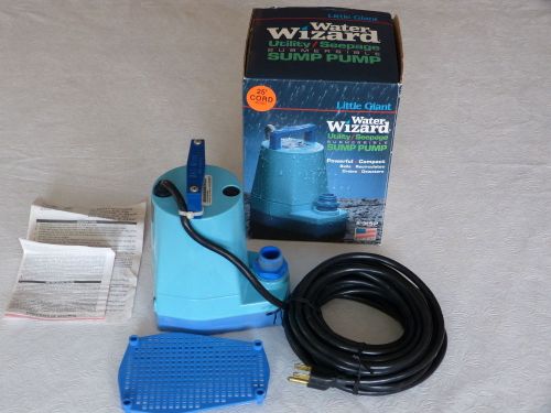Little giant water wizard utility/seepage submersible sump pump 5-msp 25&#039; cord for sale