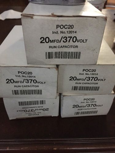 Lot Of 5 20 MFD 370 Volt Oval Motor Run Capacitor - Packard POC20 - NEW