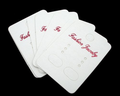 100 PCs White Ear Hooks Earring Display Cards 45x32mm