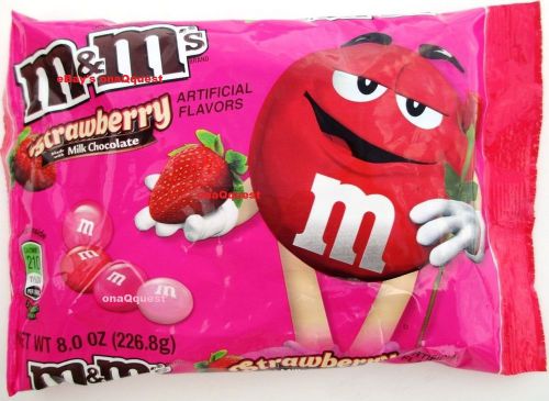 M&amp;M&#039;s STRAWBERRY Milk Chocolate Covered SEASONAL LIMITED 8oz M&amp;M seasonal candy