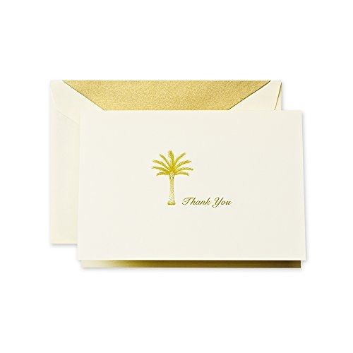 Crane &amp; co. hand engraved palm tree thank you note (ct1421) for sale
