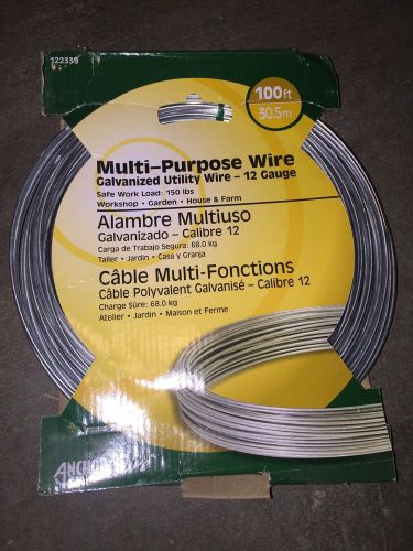 Hillman 100 Ft  Multi Purpose Galvanized Wire New 12 Gauge Utility Construction