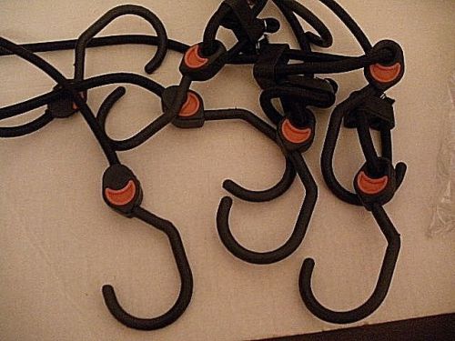 Set of 4 Bungee w/Monstser Hook,Vinyl-coated hooks,3X Stronger,48&#034;L Stretched ea