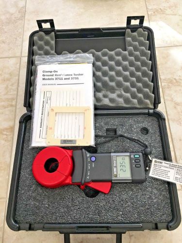 Mint aemc 3711 clamp-on ground resistance tester w/ case, cal loop, manual more- for sale