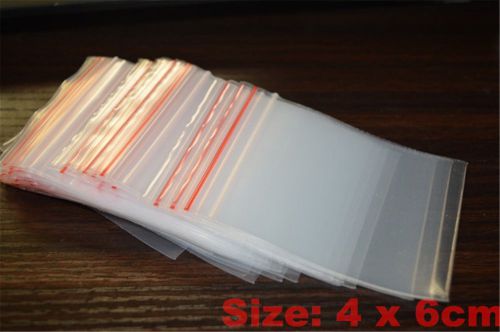 New high quality 500 pcs 4x6cm ziplock zipper lock reclose plastic bag purse for sale