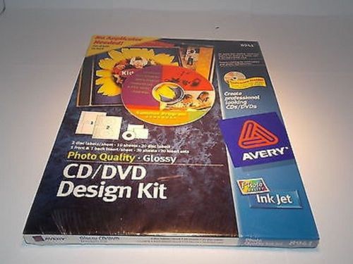 Avery ink jet cd/dvd design kit 10 sheets - 20 disc labels #8941 for sale
