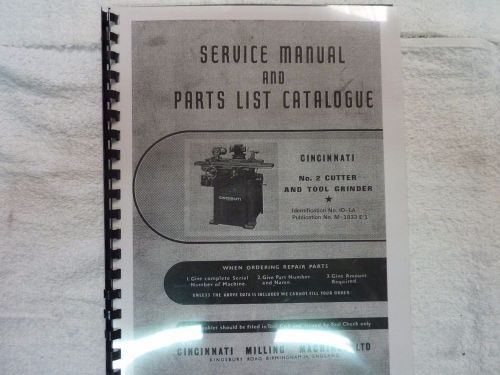 CINCINNATI #2 SERVICE MANUAL AND PARTS LIST CATALOG