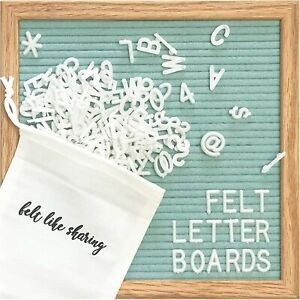 Seafoam Felt Letter Board 10x10 Inches, includes 300 White piece letters