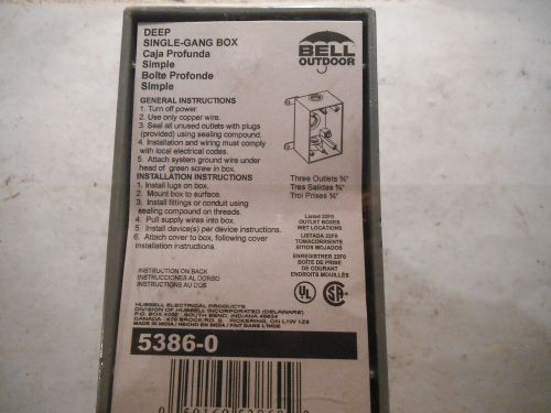 Bell 5386-0 weatherproof box,3/4 in hub,3 inlets - new for sale