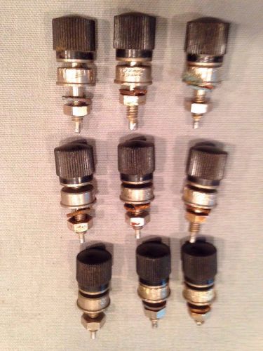 9 Vintage  Nickel / Bakelite  Binding Posts, From 1920&#039;s Tester