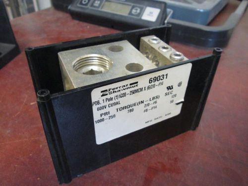 Ferraz shawmut power distribution block 69031 line 1000-250mcm load(6) 2/0-#14 for sale