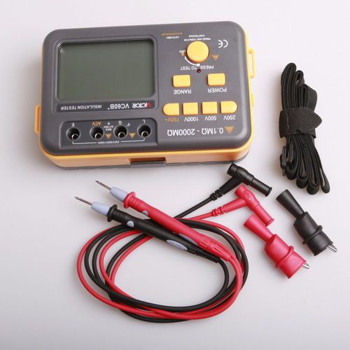 Digital insulation resistance tester megger megohm meter 1000v 0.1~2000m? vc60b+ for sale