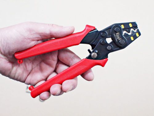 New exso solid ratchet terminal crimping crimper pliers tool awg 22-10 0.5-6mm for sale