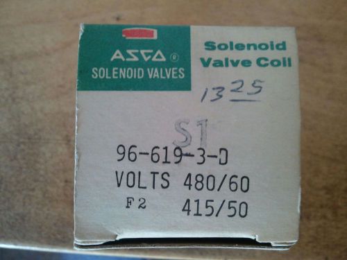 NEW ASCO  96-619-3-D SOLENOID VALVE COIL 966193D 480/60 415/50 RED HAT